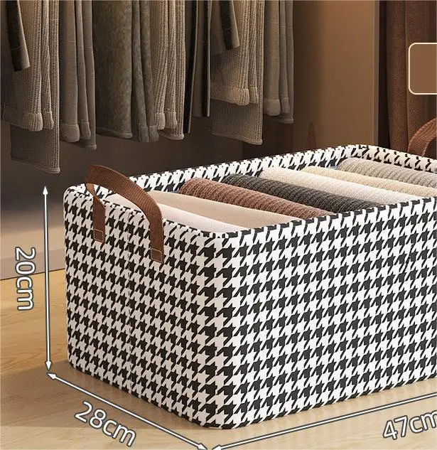 Fabric Foldable Clothes Storage Box Steel Frame Organizer Clothes Trousers Storage Wardrobe Clothes Box