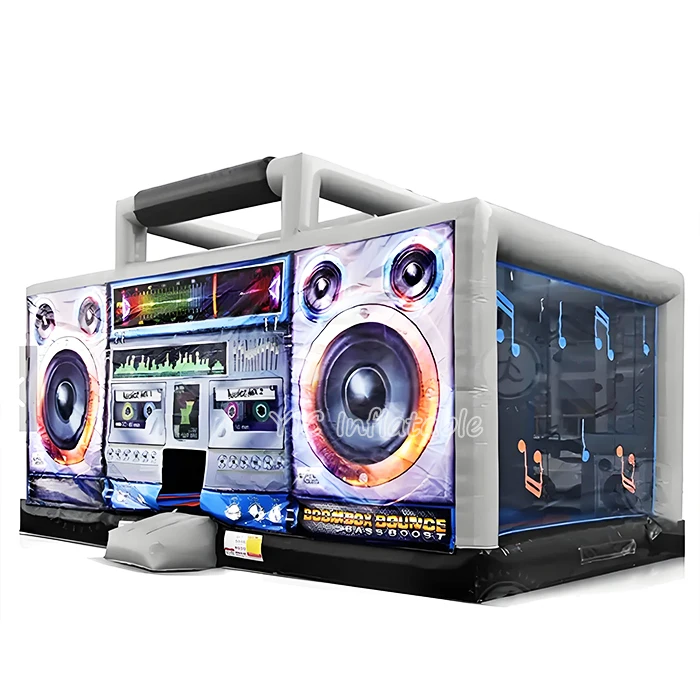 Boombox Bouncer House Inflatable bounce house inflatable playground for kids- Disco Inflatable Party Rental with Boombox Design