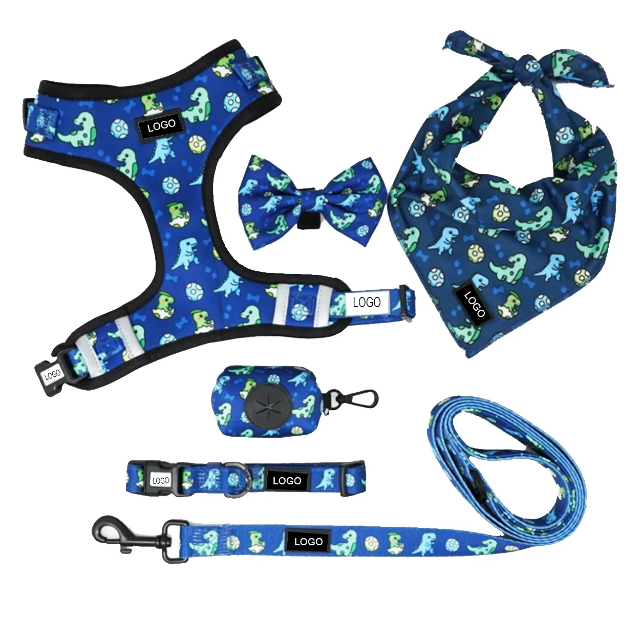 Amazon индивидуальный комплект ошейников для собак не тянется ошейник и поводок роскошный галстук-бабочка дизайнерская бандана Двусторонняя поводок для собак