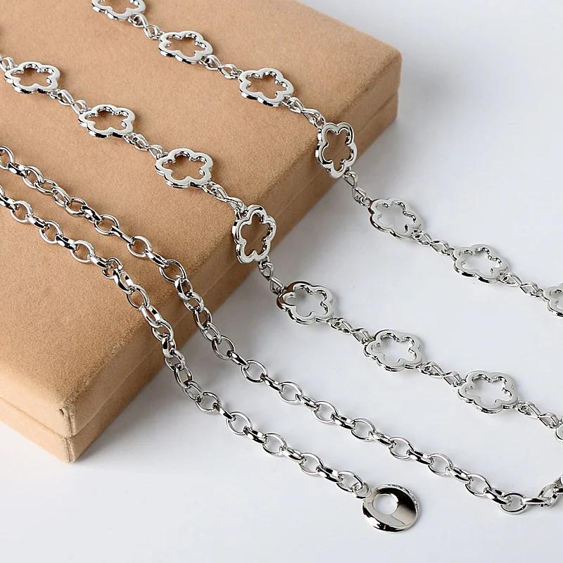 Fashion clothing accessories belt gold-plated hollow flower ladies waist chain