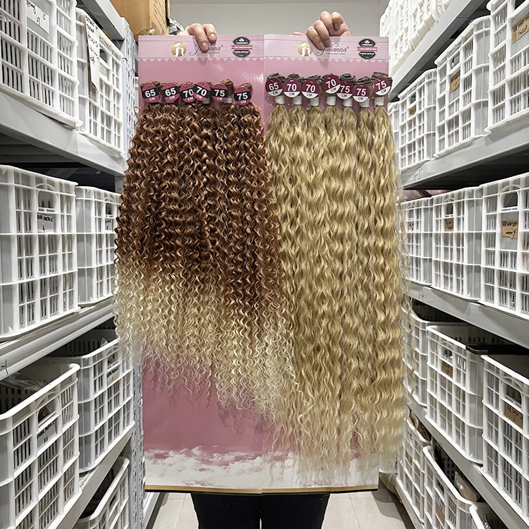 Julianna Soft Heat Resistant Protein Bio Organic Fiber 9 Pcs Pack Set Straight Curly Hair Weave Synthetic Hair Bundles Extension
