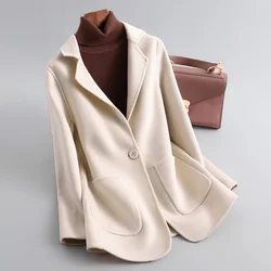 Wholesale Wool Pea Coats For Ladies Turn Down Collar Cashmere Trench Coat