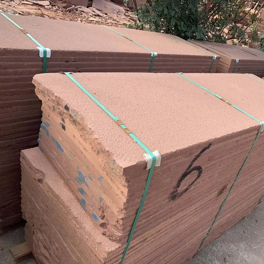 indian red sandstone paving tiles