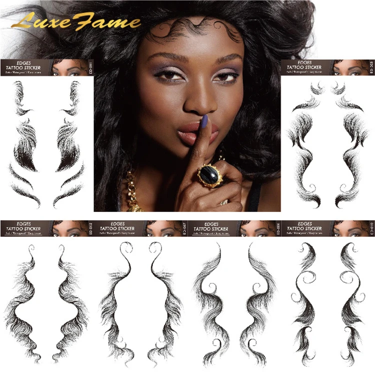 
Baby Hair Pony Tail Styles Temporary Tattoo Sticker,48 Hours Hair Edges Tattoo Sticker,5 Types Tattoo Sticker Baby Hair Tattoo 