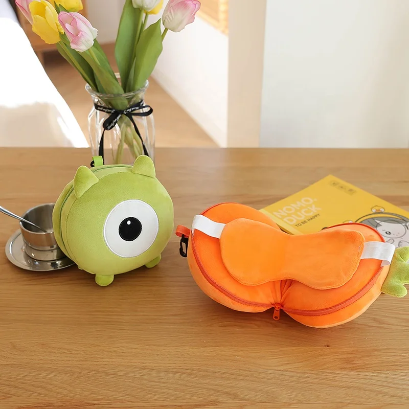 customizable Animal Funny Neck Pillow Kids Travel  Neck Pillow Personalized Travel Neck Pillows Eye Mask 2 in 1