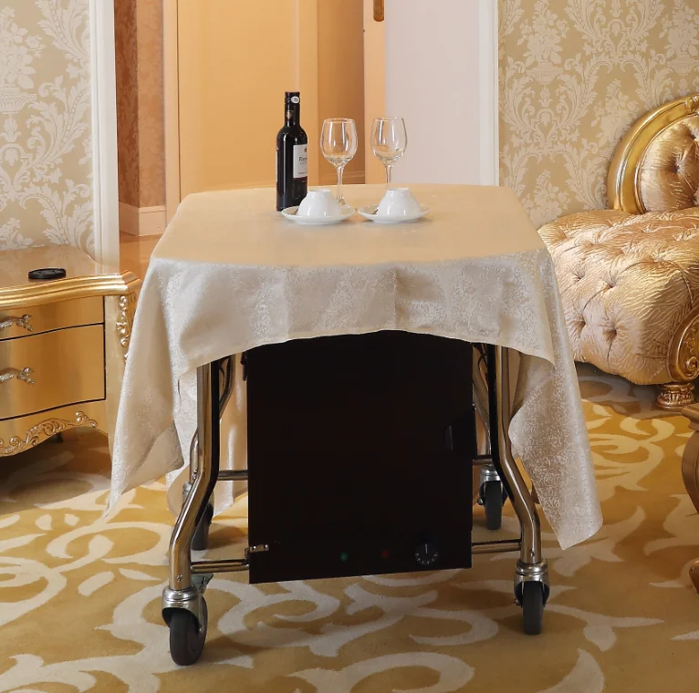 High quality  mobile food serving trolley hotel room service trolley food trolley with hot box