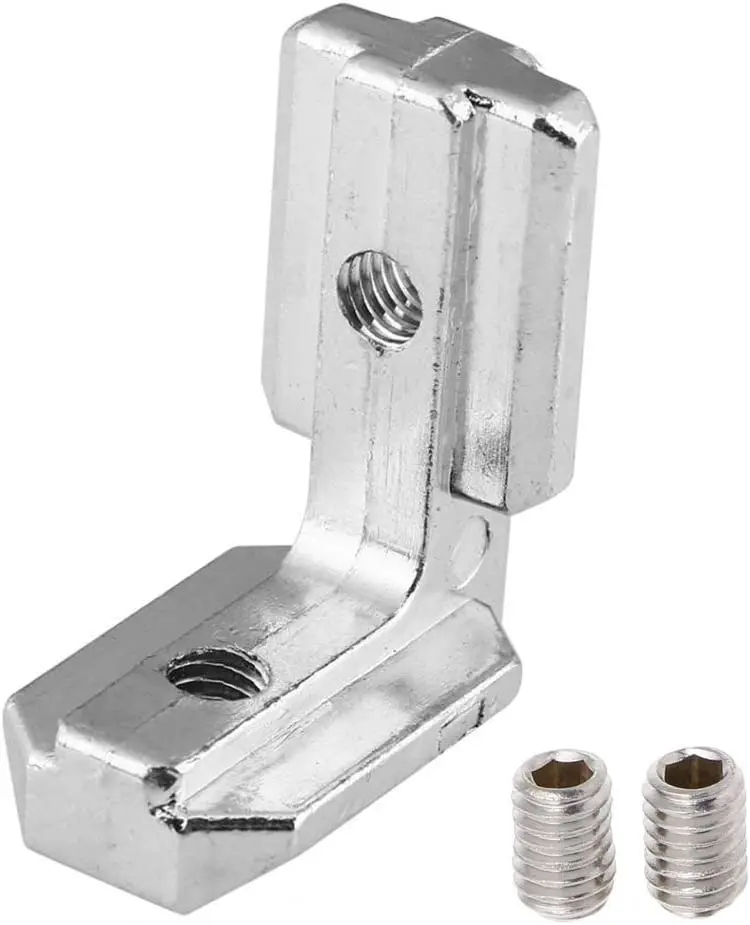 T Slot L Shape Corner Bracket 2020 Series 90 Degree Aluminum Profile Interior Joint  with M4 Screws