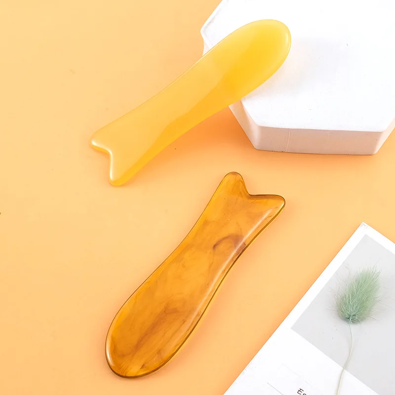 Cow horn fish shaped scraping plate resin material scraping plate universal massage meridian plate for the whole body