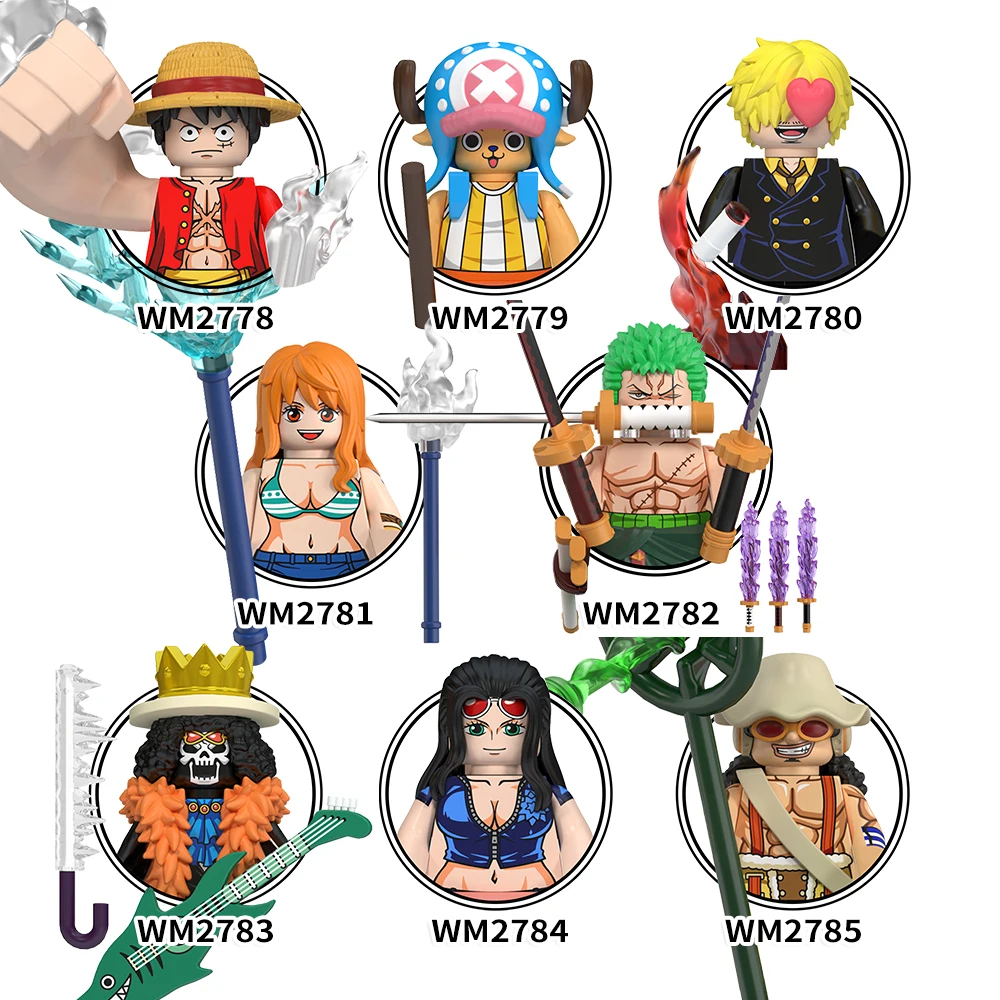 WM6191 Japanese 1 Piece OP Nami Sanji Copper Robin Juguetes Anime Figure DIY Blocks Building Block Sets Educational Kids Toys
