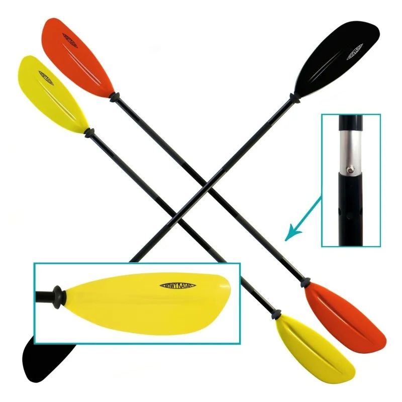 Colorful aluminum detachable four-piece inflatable boat kayak paddle