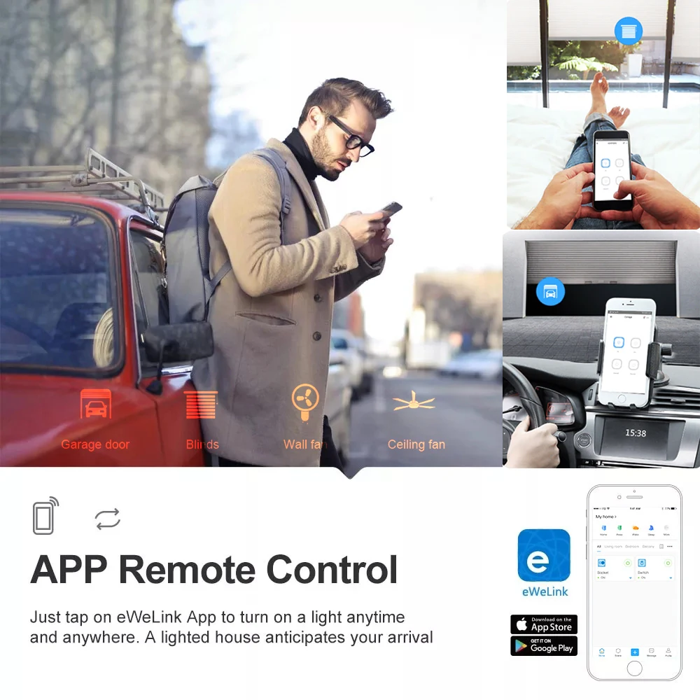 4CH EWelink Smart Wireless Switch 7-32V 12V 24V WiFi2.4G USB 5V Relay Module RF Smart Home APP Remote Control