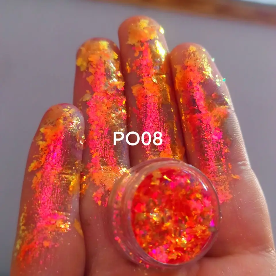Iridescent candy chameleon multichrome glitter chrome magic flakes chunky foil flake pigment