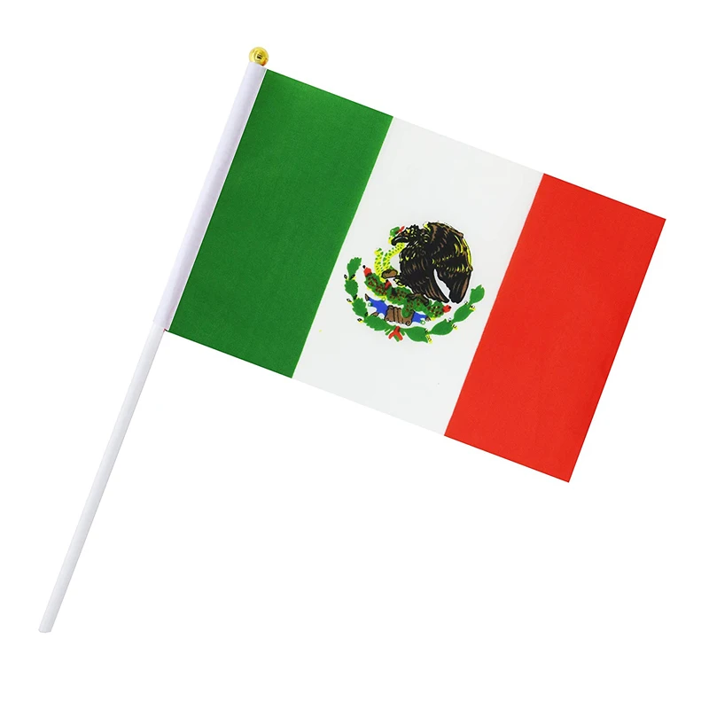 Small Decoration Mexico Stick Flags International World Country Hand Held Flag Banners