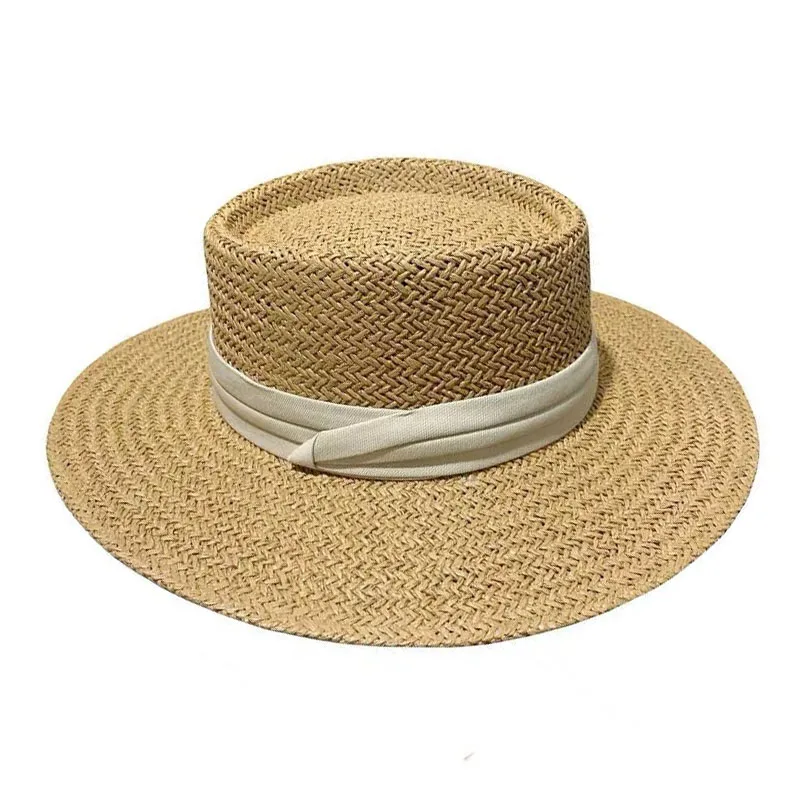2020 Summer Wide Brim Boater Straw Beach Sun Hat