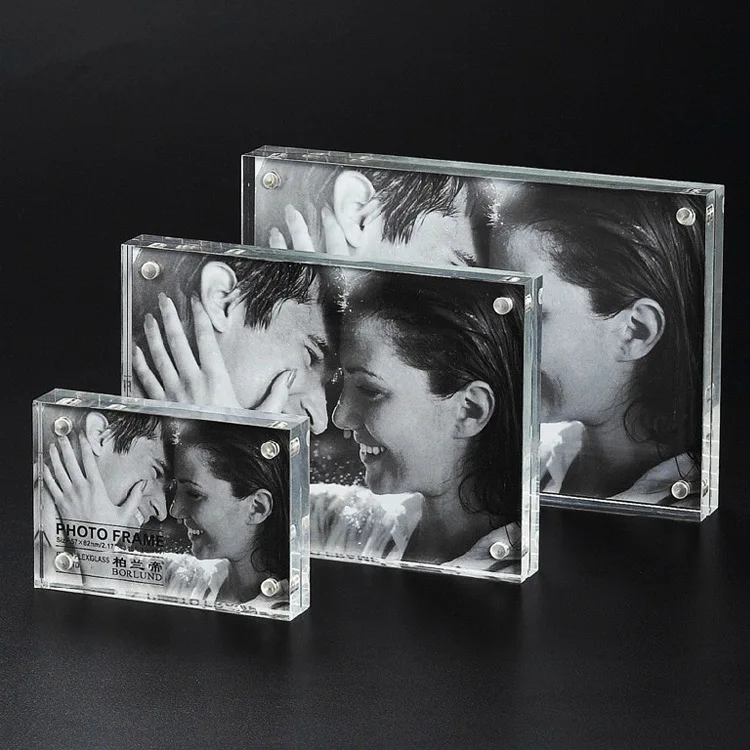 Custom size magnetic photo frame acrylic 4x6 inch wedding baby square photo frame
