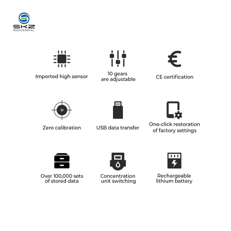 portable industrial SKZ1050-CL2 0-100ppm portable chlorine CL2 detector lab gas equipment with CE/ISO9001