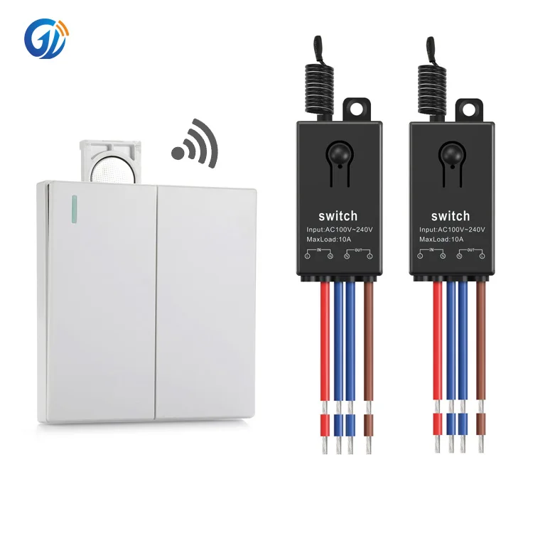 High Quality mini AC 110v 220v 250v light india 2 way Smart wall Switch and 433 rf  Wireless remote control switch with Home fan