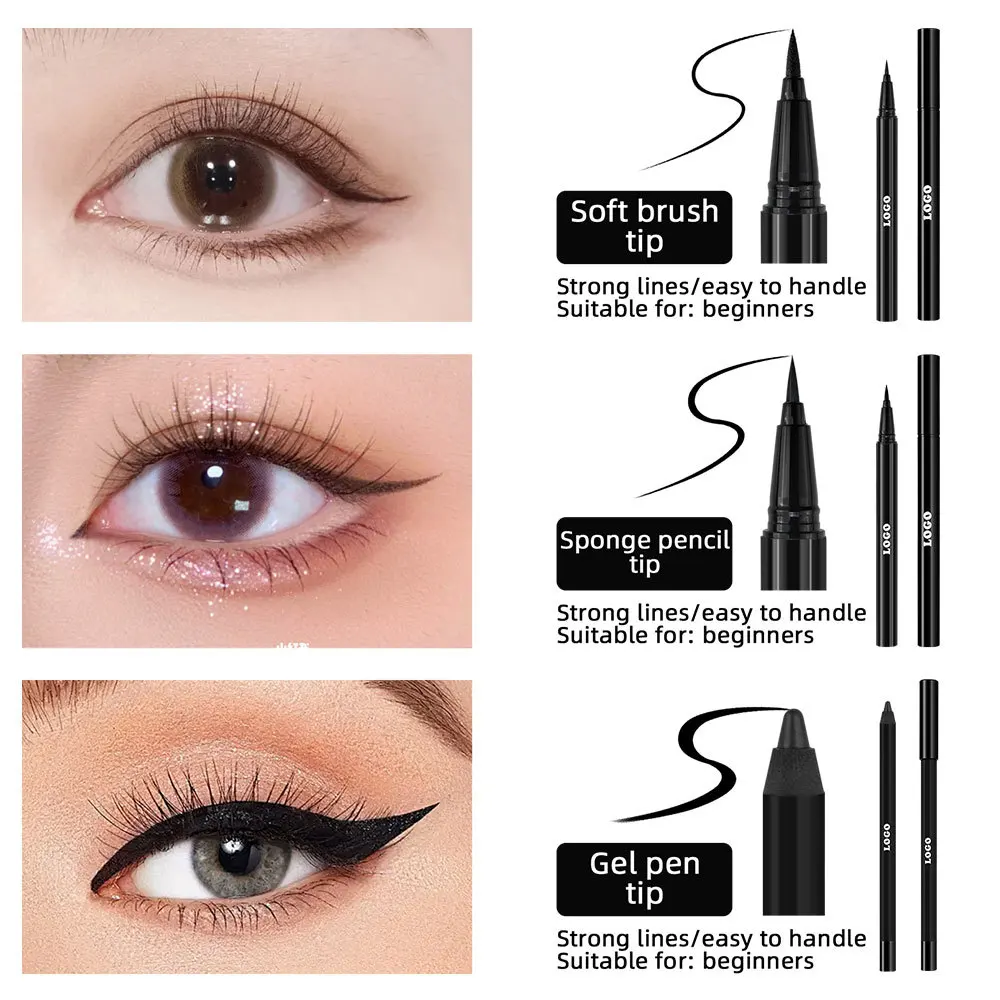 Makeup low moq waterproof private label long lasting eye liner pencil cruelty free vegan black liquid eyeliner pen