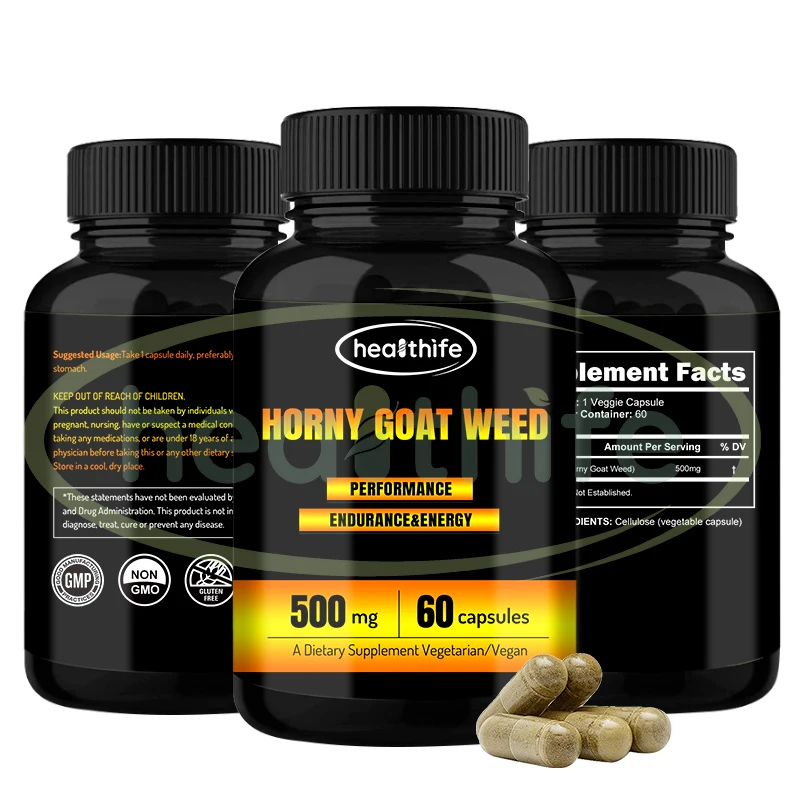 Healthife Epimedium Extract Icariin 500mg/60capsules/Bottle Horny Goat Weed Capsules
