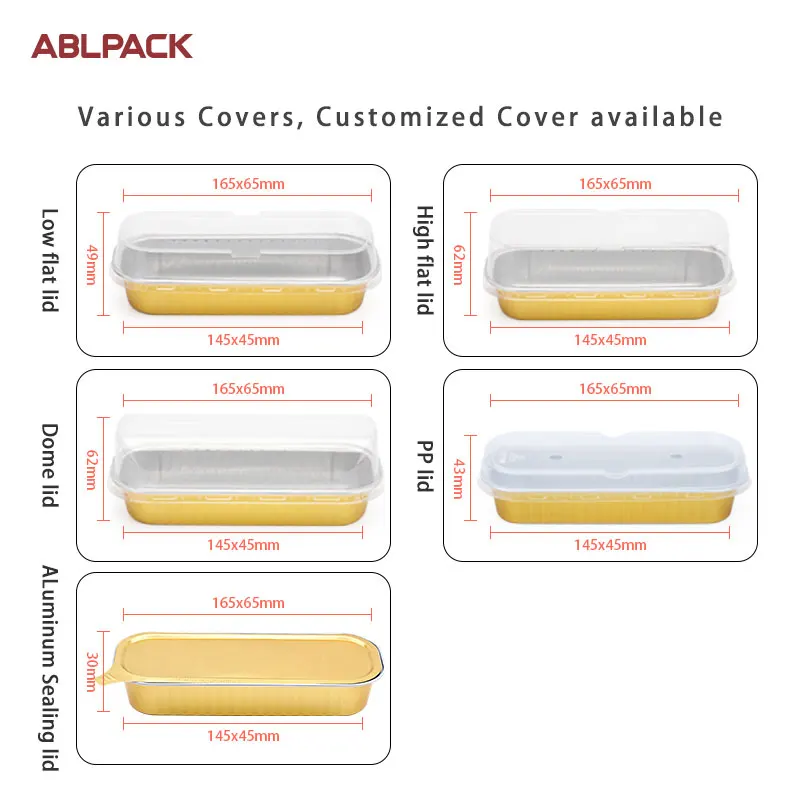 ABLPACK Aluminium foil bakery packaging cupcake tray box restaurant takeout 6.9oz airline food container replace paper plastic
