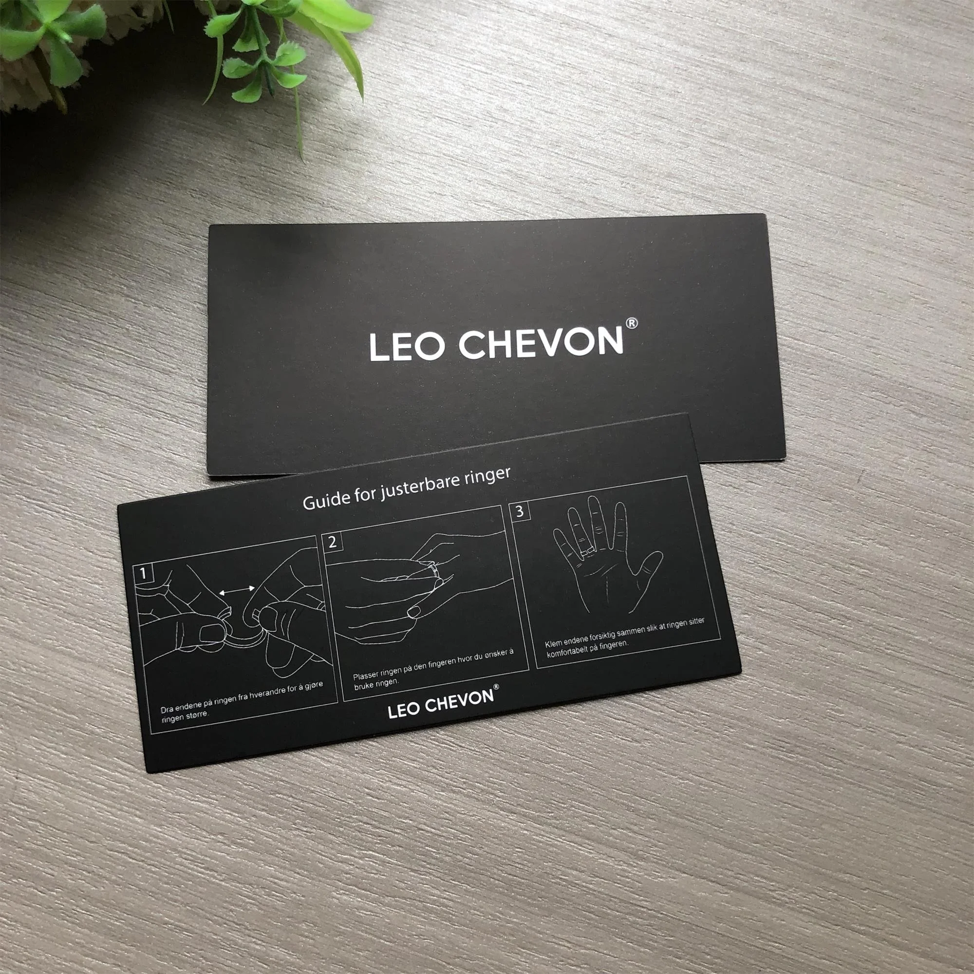 Custom Printing Wear a ring instruction card sterling silver jewelry card