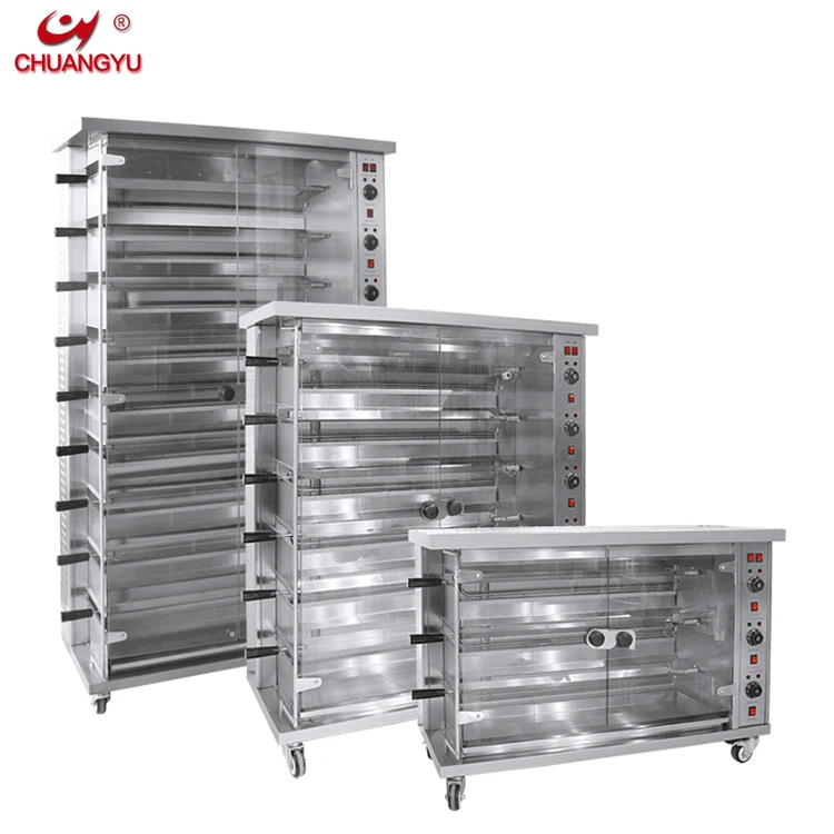 Chuangyu 3/6/9 skewer rotary rotisserie chicken roster gas machine