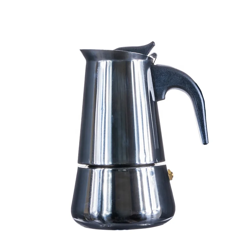 2022 Hot Silver Stainless Steel Portable 6-Cup Moka Pot Espresso Coffee Maker