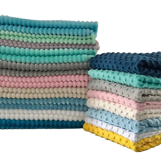 Нет MOQ цвета Китай завод Низкая цена полиэстер точка Minky ткань для ребенка Squish ткань