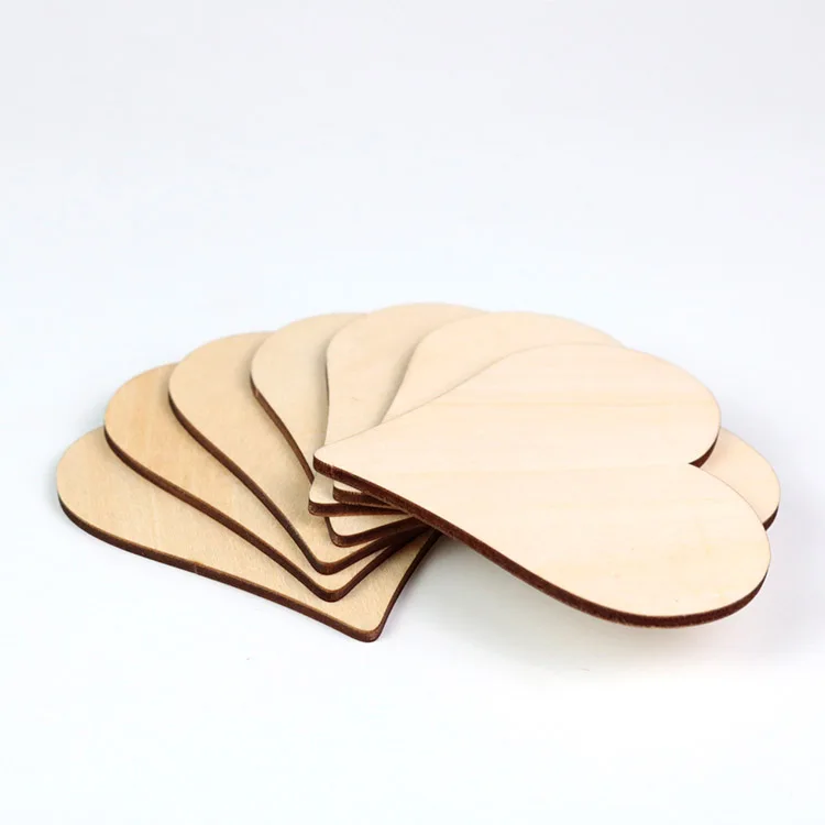 custom laser cutting blank natural wood slices/heart/card
