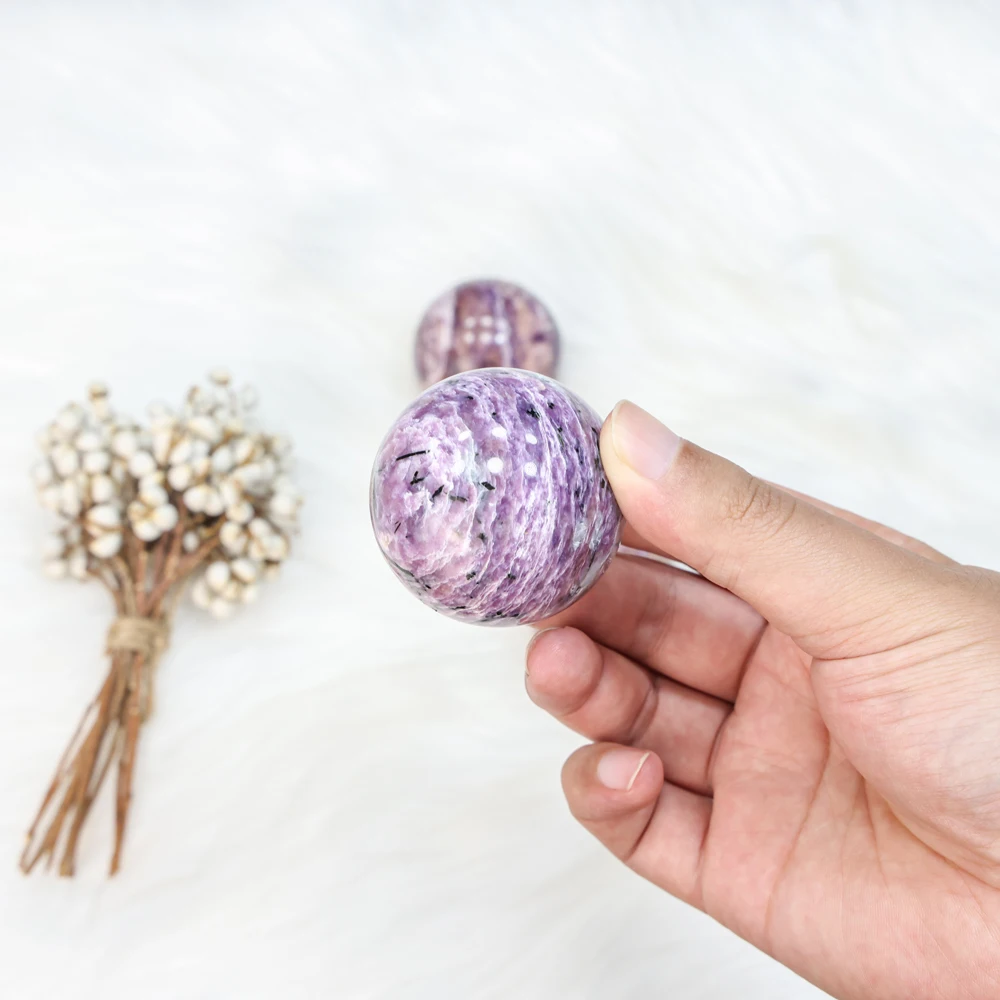 Wholesale custom crystal gum polished  quartz balls  charoitesphere for healing