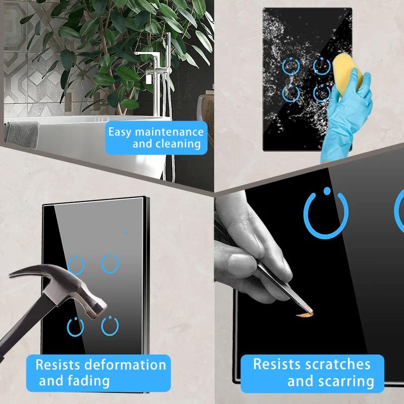 Tuya переключатель Wi-Fi 220v приложение smart life нейтральный провод работать с Alexa Google Home 110V 1/2/3 Gang
