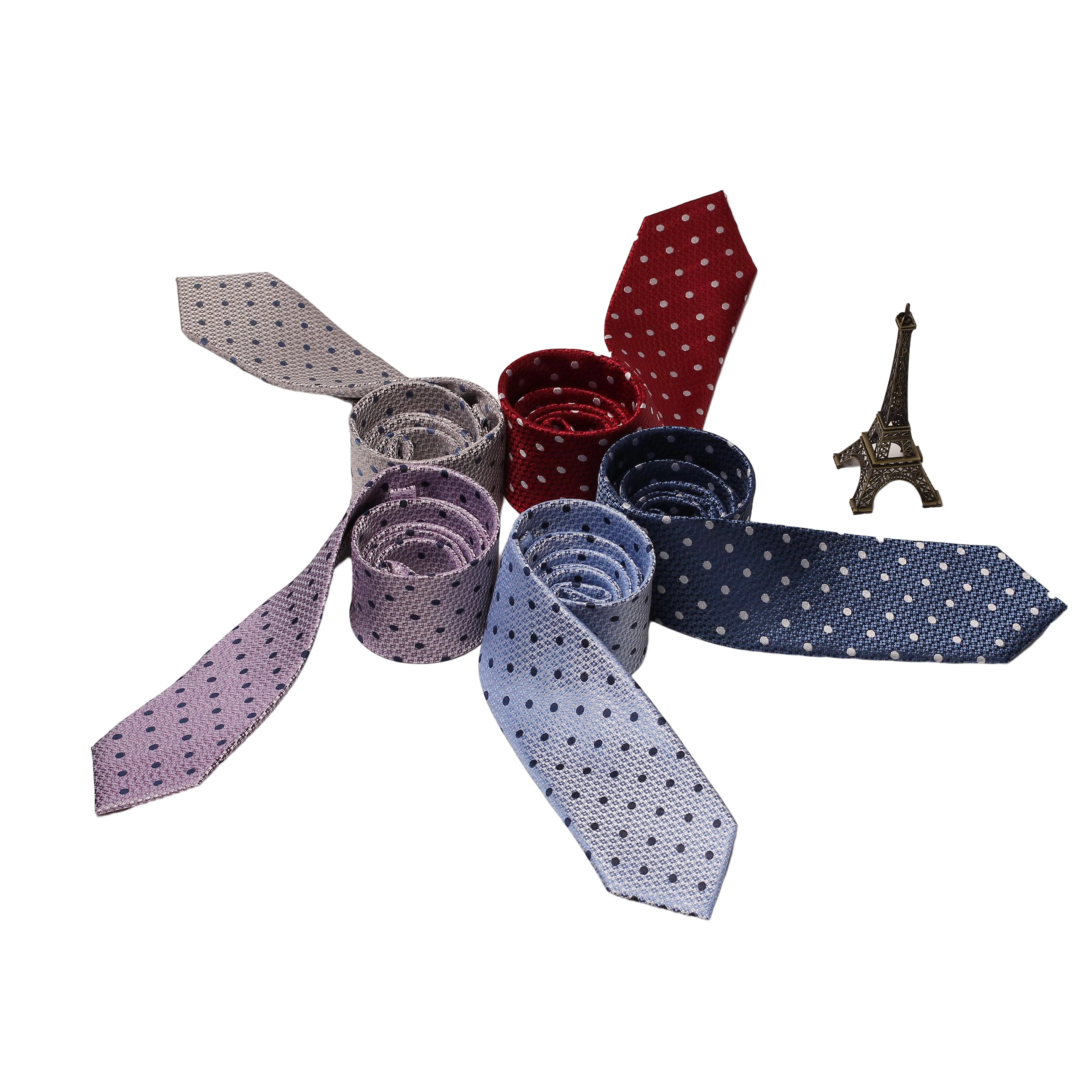 Деловой Лидер продаж от производителя, оптовая продажа, галстуки на заказ с узором в горошек, Шелковый жаккардовый галстук для мужчин