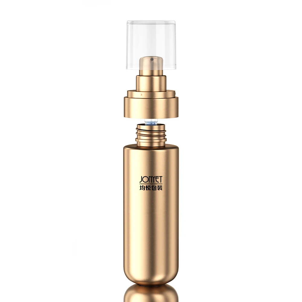 pet bottle for skin care cosmetic 30/50/80/120ml 100ml serum packaging gold matte round luxury lotion skincare hair oil bottle