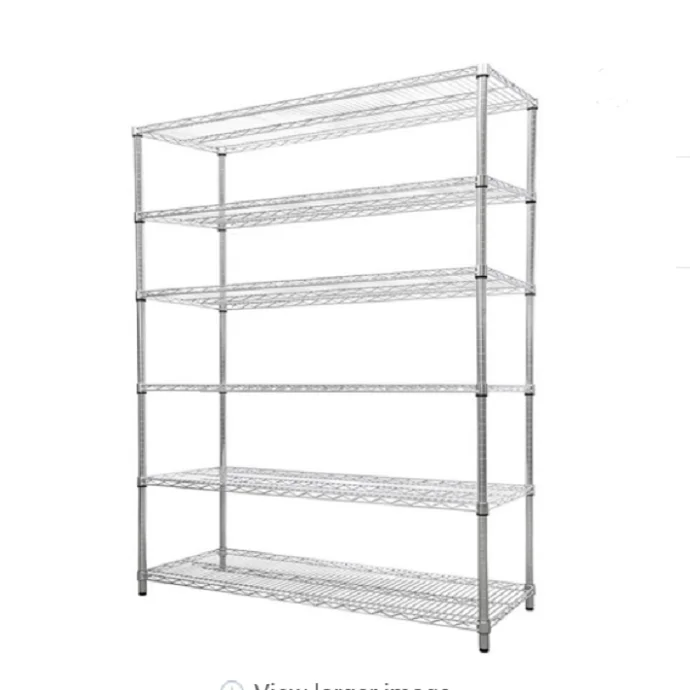 Heavy Duty 5 Tier Chrome Plating Anti-static Household Display Metal Storage Wire Shelf NSF Approval Wire Rack Shelving