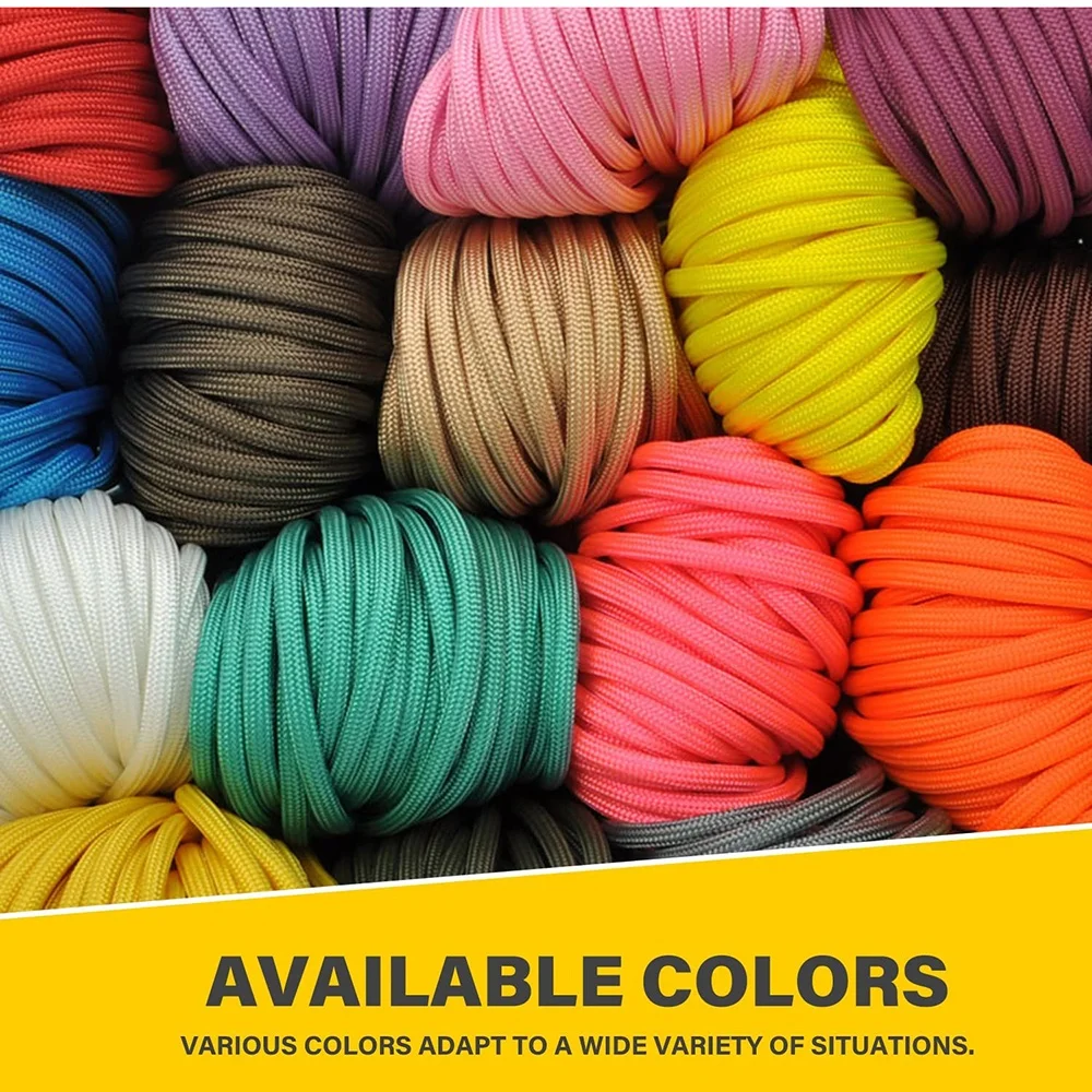4mm Paracord 100% Nylon Rope Type III Paracord 550 for Tent Camping Hiking Dog Leash Survival Parachute Cord