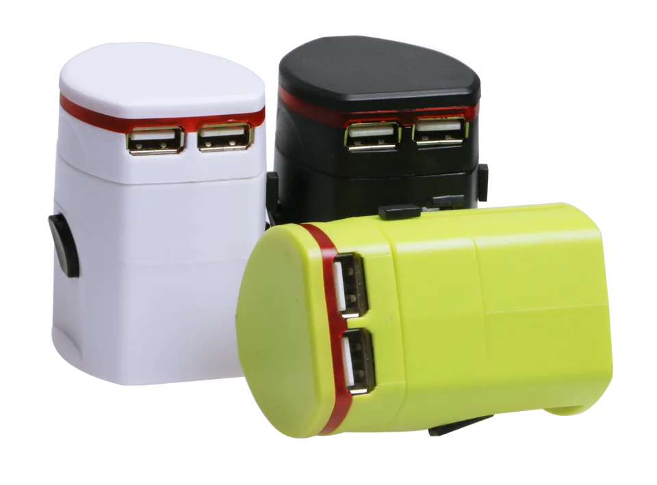 Универсальное зарядное устройство вилка адаптер с 2 USB портами всему миру дорожные АС разъемы для питания универсальное стандартов Австралии США Великобритании и Европы