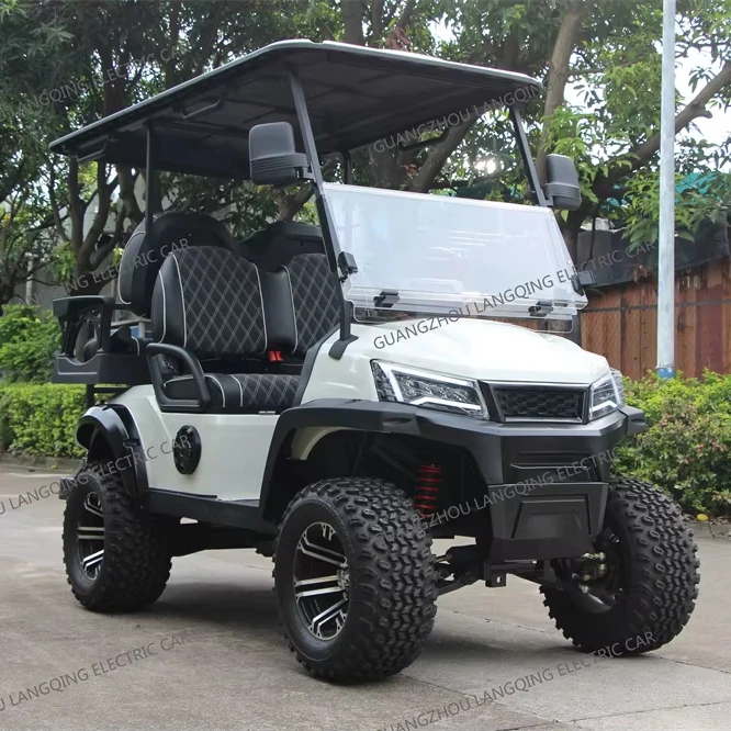 Ithium Battery 48V Golf Car 12V-300W 5Kw 4 Seater Lifted Golf Electric Car 2950*1340*2050Mm
