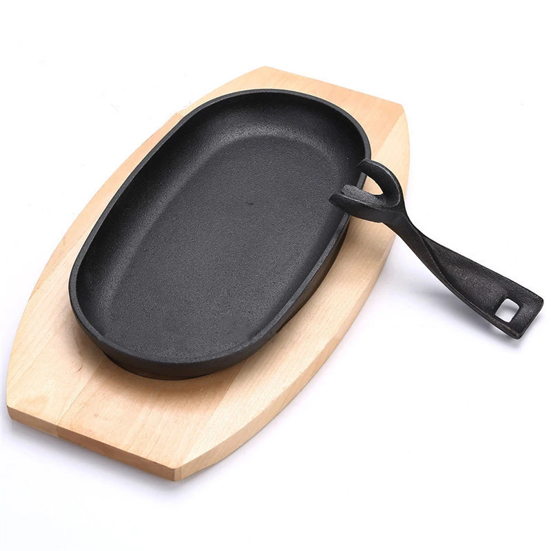 Cast Iron Skillet pan with wooden tray