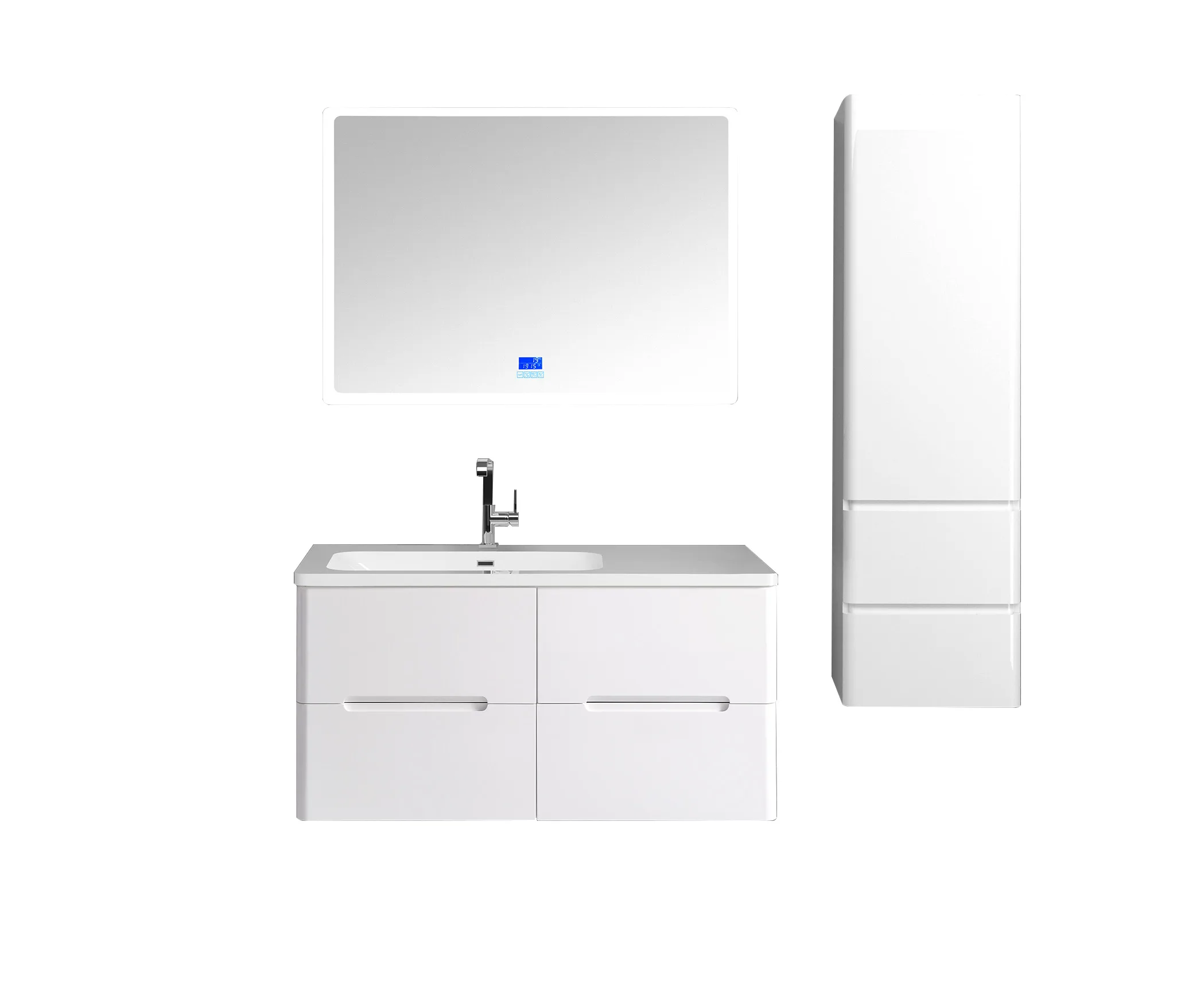 
Customized white bathroom cabinet with side cabinet for modern bathroom 
