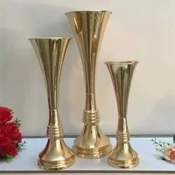 shiny gold candle holders centerpiece for wedding decorations