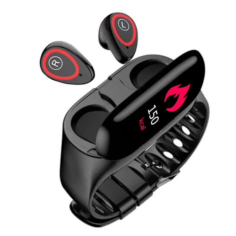 M1 Smart Watch For Women Men With Headphone Hate Rate Blood Pressure Monitor 2 In 1 BT Headset Smart Bracelet