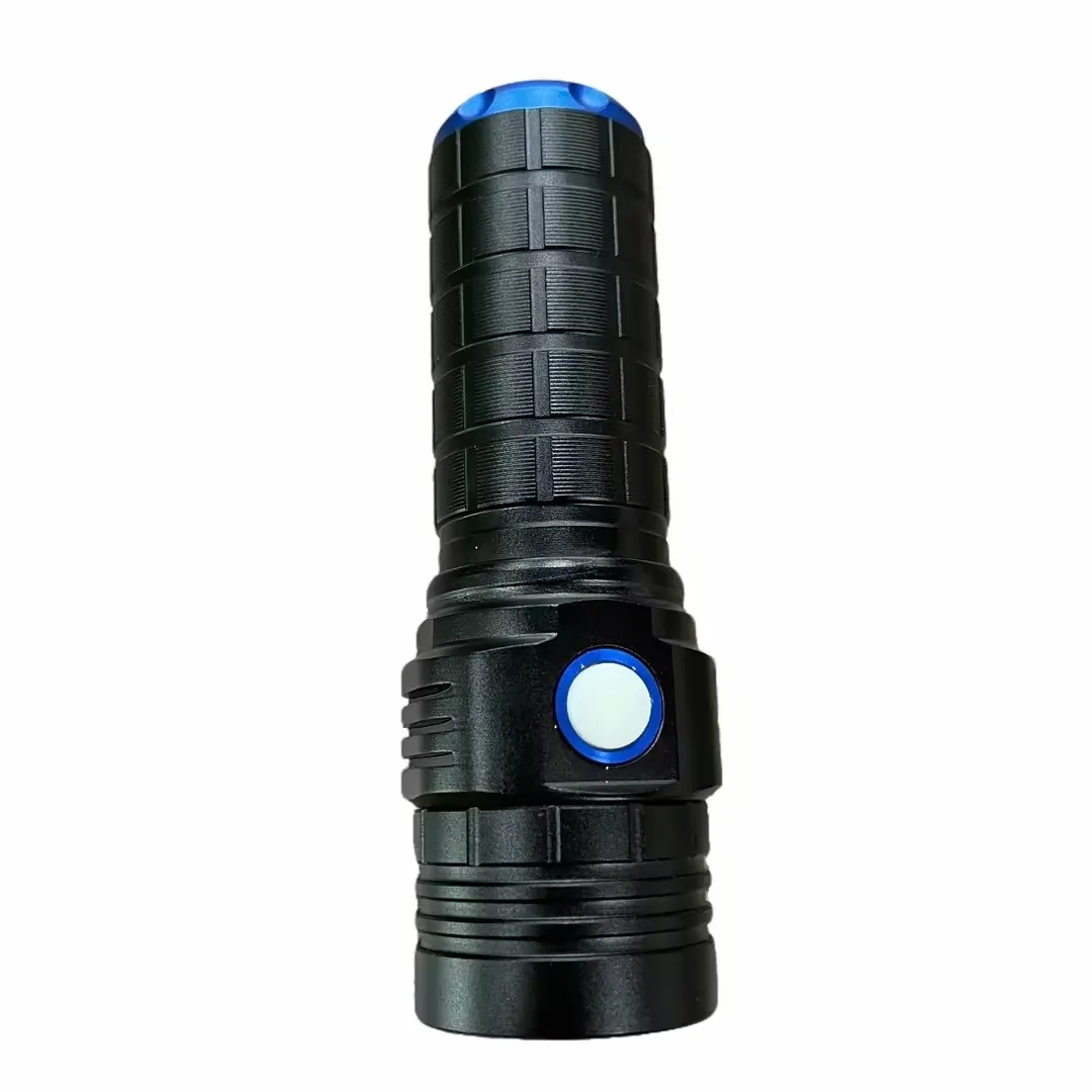 New Powerful USB C Rechargeable 30W UV Flashlight with 365NM 4 Core Chip Black Filter and Orange Peel Reflection