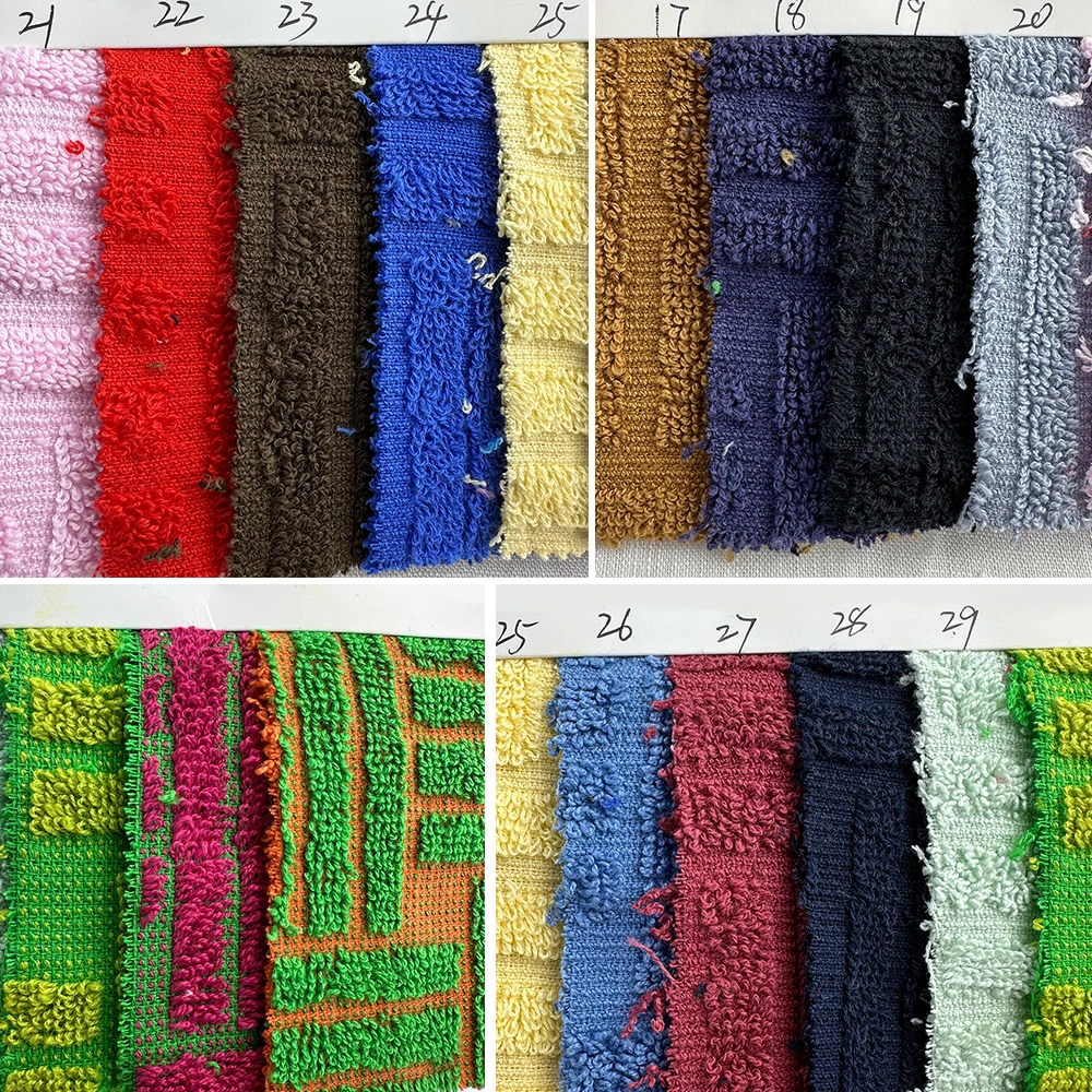 Wholesale dual color 100% cotton new jacquard geometric pattern 450g heavyweight terry towel fabric winter Hoodie