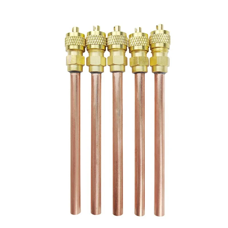 Brass refrigerant charging valve 1/4 with  soldering charging pin valves  at direct factory price