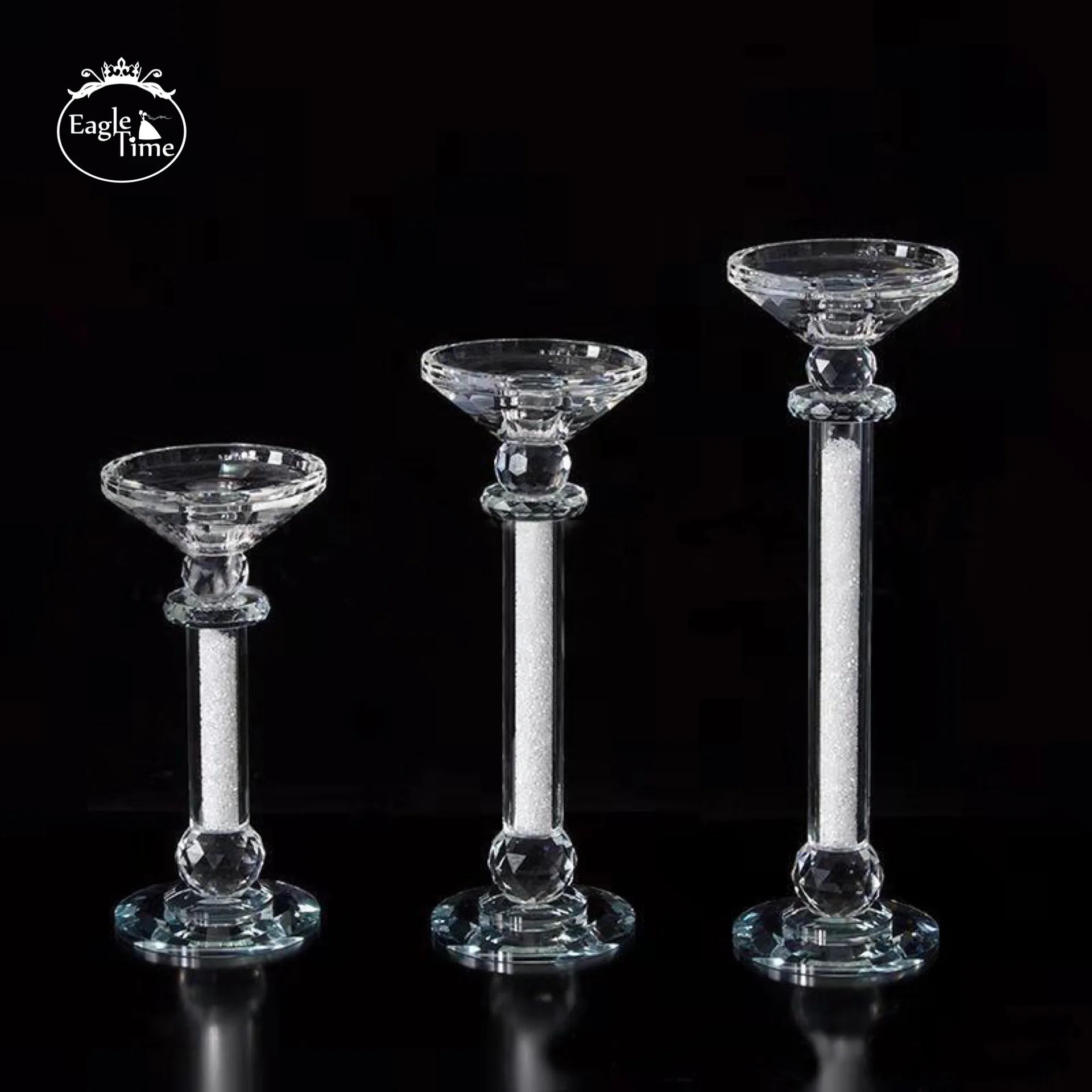 Broken diamond crystal glass candle holder single head rhinestone wedding hotel banquet event party decoration props
