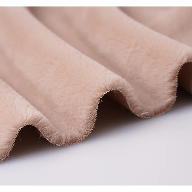 Wholesale 100% Polyester Knit Lining Long Pile Tissavel Faux Rabbit Fur Fabric Fluffy Imitation Rabbit Fur