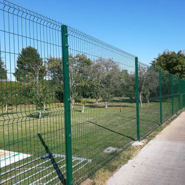 
PVC Coated Green Security Heavy Gauge Welded 3D Wire Mesh Fence Panels Design Decorative Garden Fence 