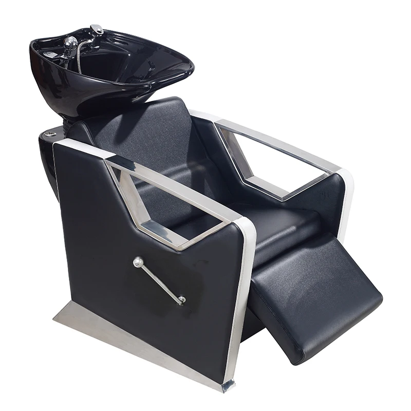 Yoocell Electric Hair Washing Salon Adjustable Footrest Shampoo Chair Backwash Sink