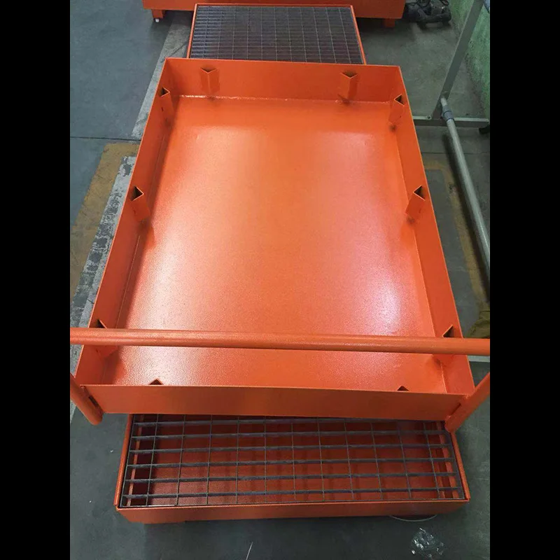 ZOYET Mobile Metal spill containment pallet spill prevention drum pallet
