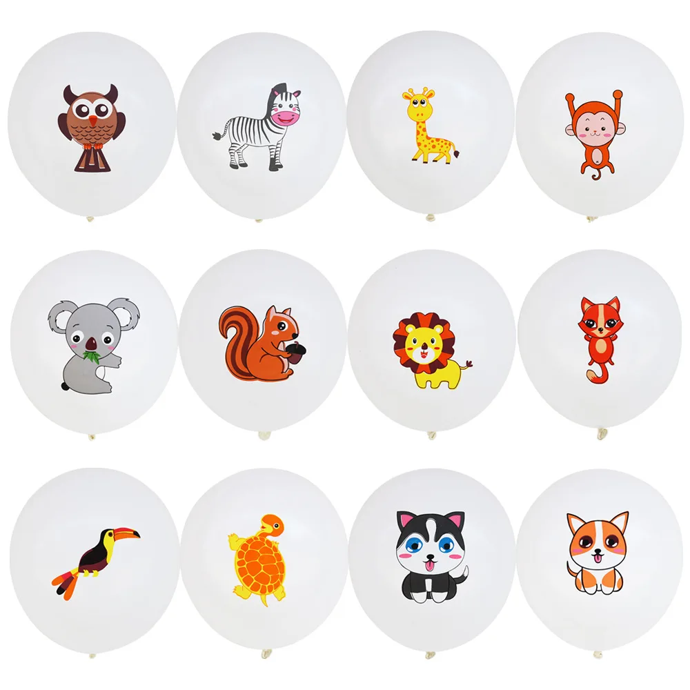 
12' Fox Squirrel Forest Animal Confetti Dot Latex Balloon Set Birthday Party Thanksgiving Day Decor Supplies 